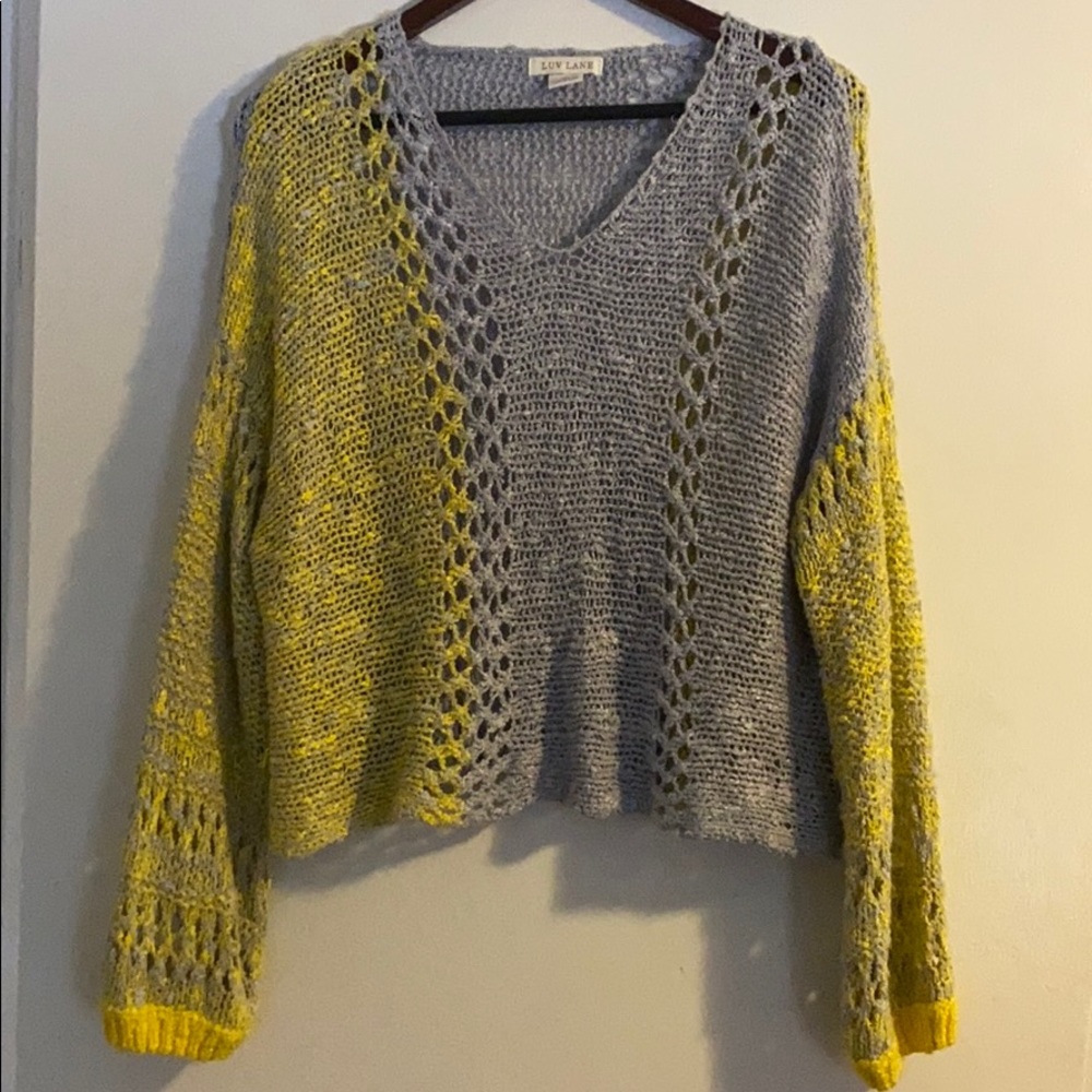 Distressed Knit Cropped Sweater